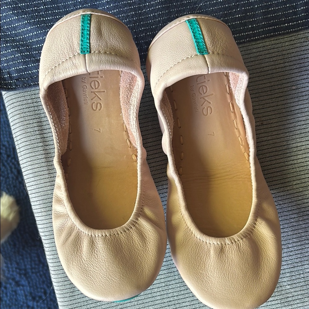 Tieks Ballerina Pink Ballet Flats with Teal Accent